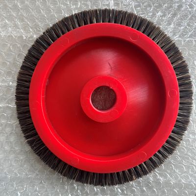 Monforts Stenter Machine Parts Rood Klein Borstelwiel Zwart Nylon Haar Plastic Body 22mm Inner Dia
