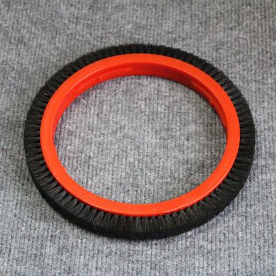 Monforts Stenter Machine Parts Rood Plastic Body Borstel Wiel Zwart Borstel Varkenshaar 220mm Buitenste Dia