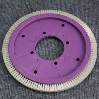 Stenter machine onderdelen Tuyang Finishing machine reserve borstel wiel Paars Plastic lichaam Wit Nylon haar
