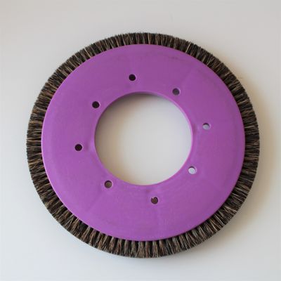 Stenter machine onderdelen afwerking machine borstelwiel gemengd borstel varkenshaar plastic lichaam 8 gaten aangepast type
