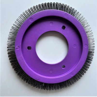 Stenter machine onderdelen LK afwerkingsmachine borstel wiel paars plastic lichaam roestvrij staal haar