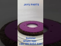 Op maat gemaakte stentermachineonderdelen Borstelwiel Purper Plastic Body Mixed Bristle Pig Hair 8 Holes