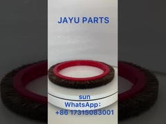 Monforts Stenter Machine Parts Rood Plastic Body Borstel Wiel Zwart Borstel Varkenshaar 220mm Buitenste Dia